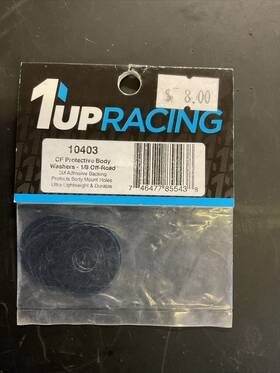 1up10403 1up 746477855438 Racing Carbon Fiber Body Washers - Adhesive Backed 1/8 Off-road