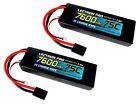 7600mah Common Sense Rc 2-pack Of Lectron Pro 7.4 Volt 75c Lipo Pack With Traxxas Connector