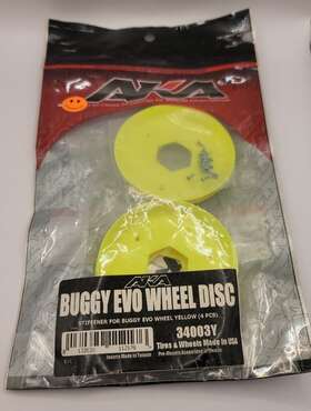 34003y Aka Evo Wheel Discs Buggy Yellow 1/8th Scale 4wd Rc