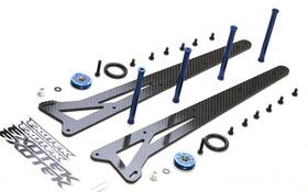 Amain Distributing Exo1980 Exotek Carbon Fiber Wheelie Ladder Bar Set With 2 Wheels Adjustable Compa