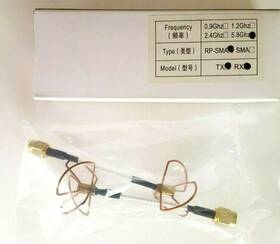 Banggood 435000056-0 Circular Polarized 2 Piece 5.8ghz Antenna Set Rp-sma Lhcp 60mm 4 Leaves