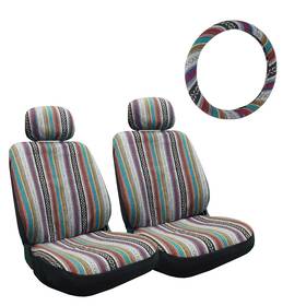 Swc-170322-sc-8000 C.p.r. Universal Baja Front Low Back Seat Covers With Steering Wheel Cover 14.5