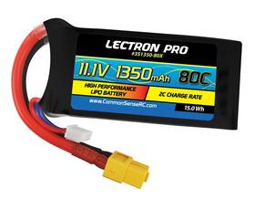 3s1350-80x Common Sense Rc 11.1v 1350 Mah 80c Lipo Battery With Xt60 Connector