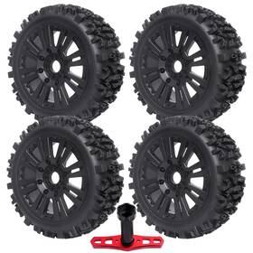 U5c0035 Crazyhobby Pre-glued Rc Buggy Tires And Wheels Rims Set With Foam Inserts For 1/8 Arrma Ty