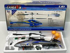 Ek1h-e034a E Sky Silver Blue Co-axial Lama V4 Rtf Rc Helicopter