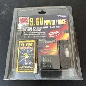 Fast Lane 643012903008 9.6v Power Force Radio Control Rechargeable Nicd Battery Pack/charger Combo New