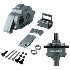 0.8mod Globact E-141 Motor Mount Gear Cover Set With Steel 57t Center Diff For