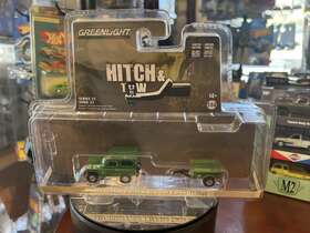 32550 Greenlight Fr Nissan Patrol With 1/4 Ton Cargo Trailer 1972 Green 1 64