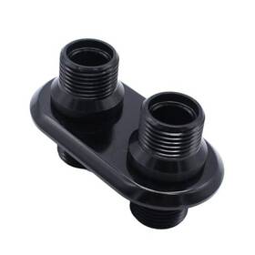 Ssa-11276-bk Gskmotor A/c Bulkhead 2-port Billet Aluminum Heater Connector Hot Rod Black