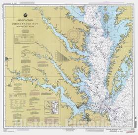Historic Pictoric 502377 Chesapeake Bay Southern Part 1992 Nautical Chart Map Print