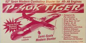 P-40k Hobby Fasteners P-40l Tiger 52 Inch Span Control-line 40-46 Engines Semi Scale