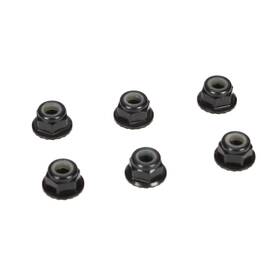 Tlr336000 Horizon Hobby Losi 4mm Aluminum Serrated Lock Nuts Black 6 Losb3992