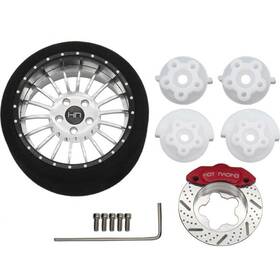 Hrasw38808 Hot Racing Hr Silver 18 Spoke Steering Tx Aluminum Wheels