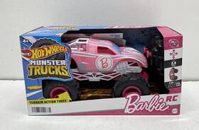 Hjv02 Hot Wheels Barbie Rc Monster Truck Pink Remote Control