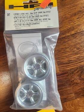 5-speichen Hpi 944258032818 3817 Vintage 5 Spoke Wheel 26mm Shiny Chrome 0mm Offset / Retro