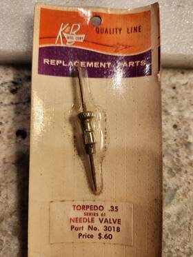 3018 Kb K And B Torpedo .35 - Series 61 Needle Valve Nos