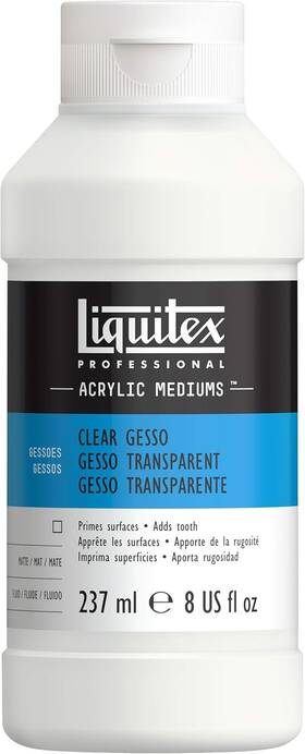 Liquitex 094376931662 Professional Gesso Surface Prep Medium 8 Fl Oz Pack Of 1 Clear