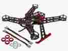 Mh-20qx105qk Microheli New Cnc Aluminum Carbon Fiber Quadcopter Frame Kit Red Blade 200