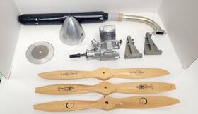 Osmax160 Os Max 160 Fx 4.25 Inch Aluminum Spinner Engine Mount 3-18x6 Props And Tune Pipe