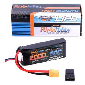 Phb2s200050cxt60apt Powerhobby 2s 7.4v 2000mah 50c Lipo Battery With Xt60 Plug Traxxas Adapter