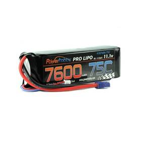 Phb3s760075cec5hcs Powerhobby 7600mah 11.1v 3s 75c Lipo Battery With Hardwired Ec5 Connector