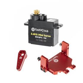 Rampcrab Sv13-red-mt Rc Steering Servo With Mount Bracket And Horn For Scx24 Ax24