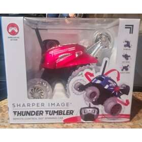 Sharper Image 843479168389 Thunder Tumbler Wireless Remote Control Spinning Car By Red