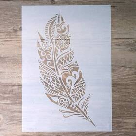 B-st230138 Slgift Diy Decorative Mandala Feather Stencil Template For Scrapbooking A2 Size