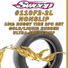 110f2-2l220p Sweep Racing Usa Swp110 Slick Nonslip Dirt 2wd Front U-soft Liquid Gold Dot M