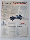 Syncro Rocket Racing Car Miniature Race Original Brochure