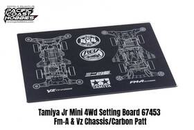 Tam67453 Tamiya Jr Mini 4wd Setting Board Fm-a And Vz Chassis/carbon Patt 67453
