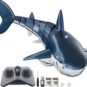 3801-1 Temi Remote Control Shark Toys 1 18 High Simulation Scale Fish With Light An