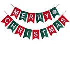 Th-merry Threemart Merry Christmas Banner Party Garland Bunting Sign For Holiday