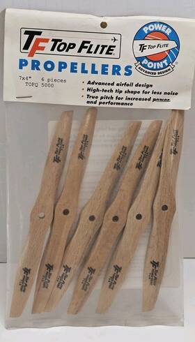 Topq-5000 Top Flite 1993 Topq 5000 Power Point 7x4 Wood Propeller - New Pkg Of 6