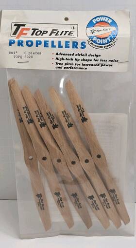 Topq-5020 Top Flite 1993 Topq 5020 Power Point 8x4 Wood Propeller - New Pkg Of 6