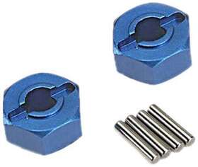 Tra1654x Traxxas 020334165497 Wheel Hubs Aluminum With Pins - Blue. Huge Saving