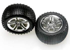 Tra5572r Traxxas Tra5572 Tire And Wheels Twin-spoke 2.8ft Chrome 12mm Hex Alias Tires Nit