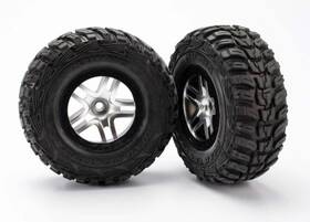 Traxxas Tra5882r Sct Satin Chrome And Black Wheels S1 Kumho Tires 2 12 Mm Hex
