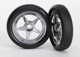 Tra6975 Traxxas Tires And Wheels Assembled Glued 5-spoke Chrome W