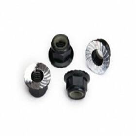Tra8447a Traxxas Nuts 5mm Flanged Nylon Locking Aluminum Black-a