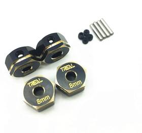 8034-0000-0054 Treal Brass Hex Adapter Wheel Hubs 4 8mm For Element Rc Enduro Black