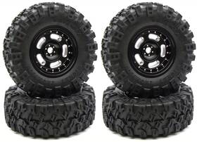 Txxrcss 1.0ykjt Rc 1.0 Beadlock Wheel Tires Set -2mm Offset Rims For 1/18 1/24 Crawl