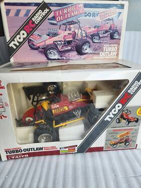 2404-27 Tyco Vtg Turbo Outlaw 7 Sprint Racer Rc Car With Remote Box Read Description