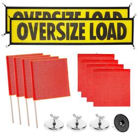 11036098-us Venussar Oversize Load Signs For Trucks 2 Oversized Banner 4 Red Flag Warning