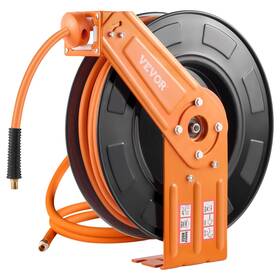 Vevor 197988086277 Retractable Air Hose Reel 3/8in X 100ft Rubber Max 300psi Ai