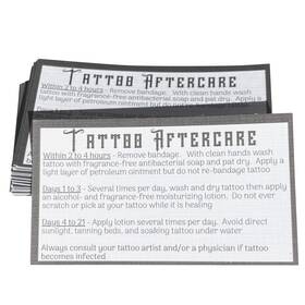 Style08 Whitman And Daughter Tattoo Accessories - 100 Aftercare Instructions Cards 3.5 Inch X 2R