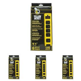 6-outl Yellow Jacket 5138n 5138 Strip 15-foot Cord 15ft 1440j Metal