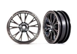 Traxxas Drag Slash Front Wheels, Satin Black Chrome. Fixed Price $14.00.