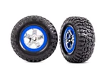 Traxxas 5867A Tires & Wheels, Assembled, Glued (sct Chrome, Blue Beadlock Style. Fixed Price $24.95.