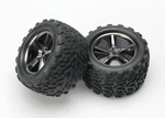 Traxxas 5374A Gemini Black Chrome 3.8" Wheels With Talon Tires And Foam Inserts. Fixed Price $34.95.